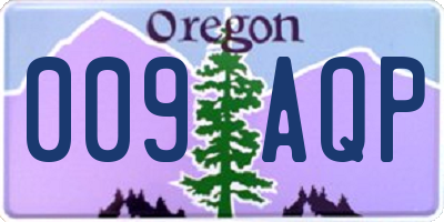 OR license plate 009AQP