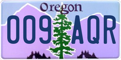 OR license plate 009AQR