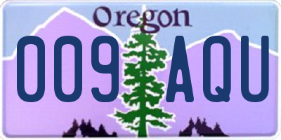 OR license plate 009AQU