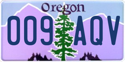 OR license plate 009AQV