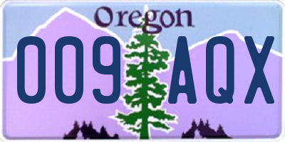OR license plate 009AQX