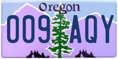 OR license plate 009AQY