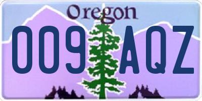 OR license plate 009AQZ