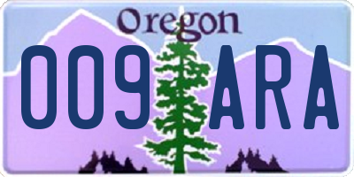 OR license plate 009ARA