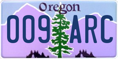 OR license plate 009ARC