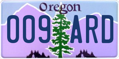OR license plate 009ARD