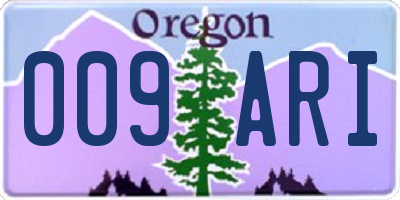 OR license plate 009ARI