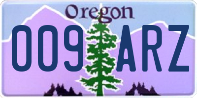 OR license plate 009ARZ