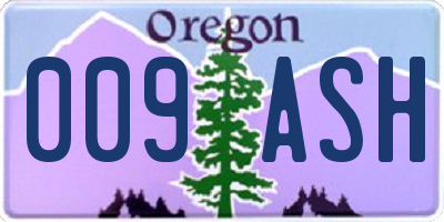 OR license plate 009ASH
