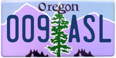 OR license plate 009ASL