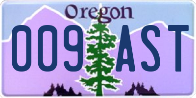 OR license plate 009AST