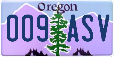 OR license plate 009ASV