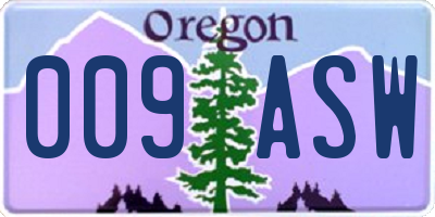 OR license plate 009ASW