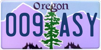 OR license plate 009ASY