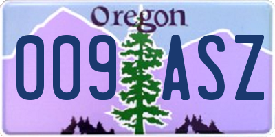 OR license plate 009ASZ