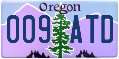 OR license plate 009ATD