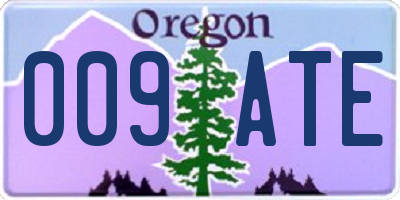 OR license plate 009ATE