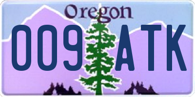 OR license plate 009ATK