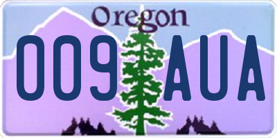 OR license plate 009AUA