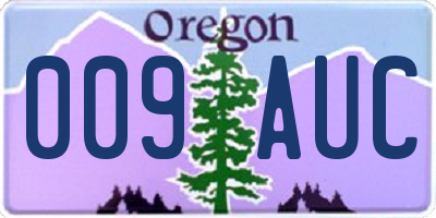 OR license plate 009AUC