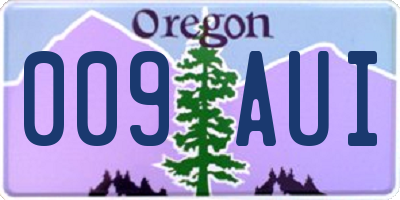 OR license plate 009AUI