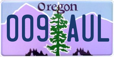 OR license plate 009AUL