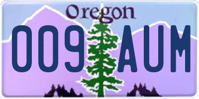 OR license plate 009AUM
