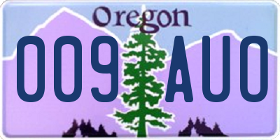 OR license plate 009AUO