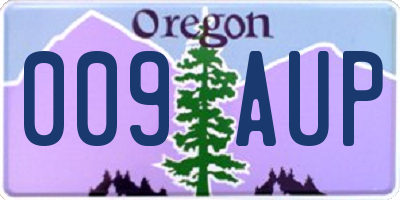 OR license plate 009AUP