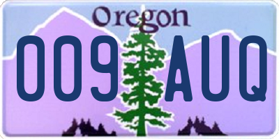 OR license plate 009AUQ