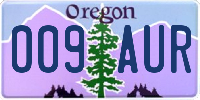 OR license plate 009AUR