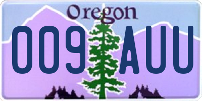 OR license plate 009AUU
