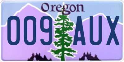 OR license plate 009AUX