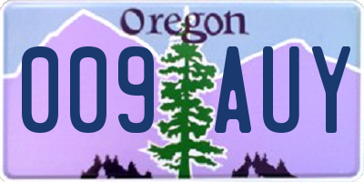 OR license plate 009AUY