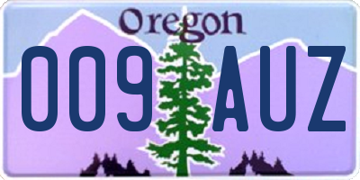 OR license plate 009AUZ