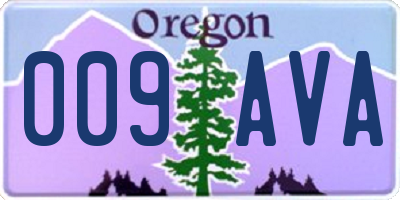OR license plate 009AVA