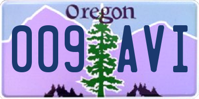 OR license plate 009AVI