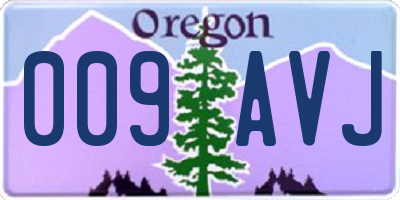 OR license plate 009AVJ