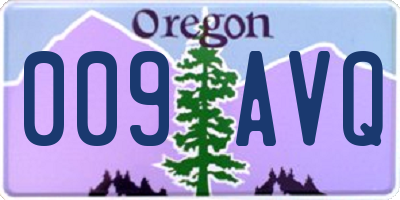 OR license plate 009AVQ