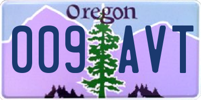 OR license plate 009AVT