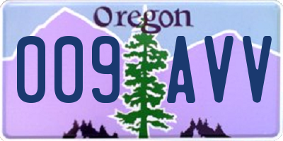 OR license plate 009AVV