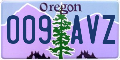 OR license plate 009AVZ