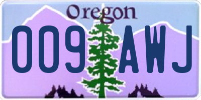 OR license plate 009AWJ