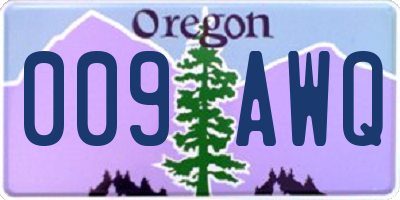 OR license plate 009AWQ
