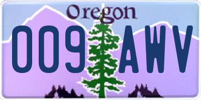 OR license plate 009AWV