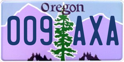 OR license plate 009AXA