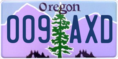 OR license plate 009AXD