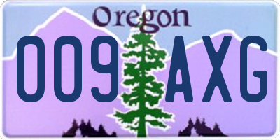 OR license plate 009AXG