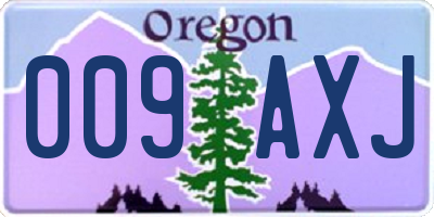 OR license plate 009AXJ