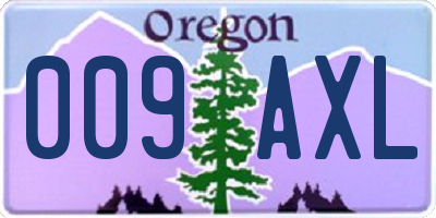 OR license plate 009AXL